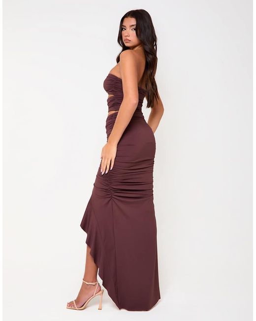 SIMMI Red Soho Chocolate Ruched Two Piece Set