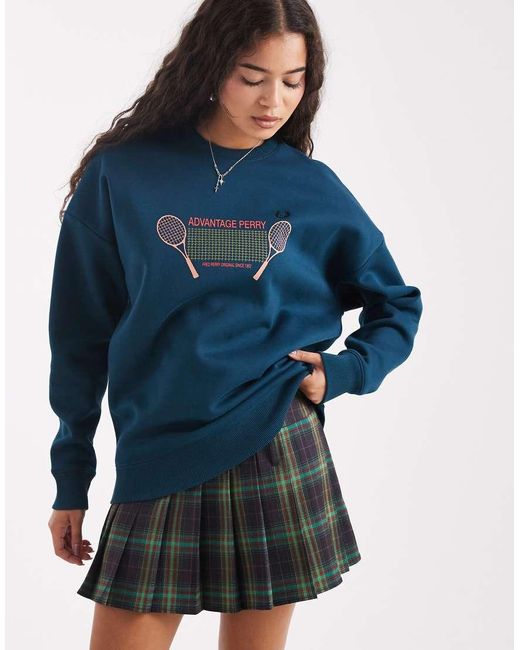 Fred Perry Blue Printed Sweatshirt