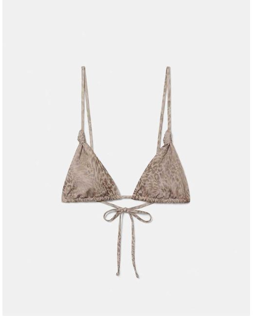 Pull&Bear Brown Gathered Print Bikini Bottoms