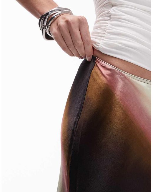 TOPSHOP White Satin Bias Maxi Skirt