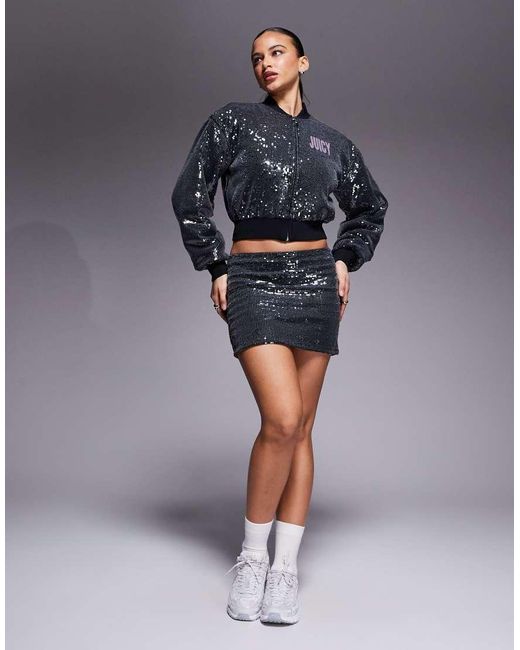 Juicy Couture Blue Sequin Mini Skirt