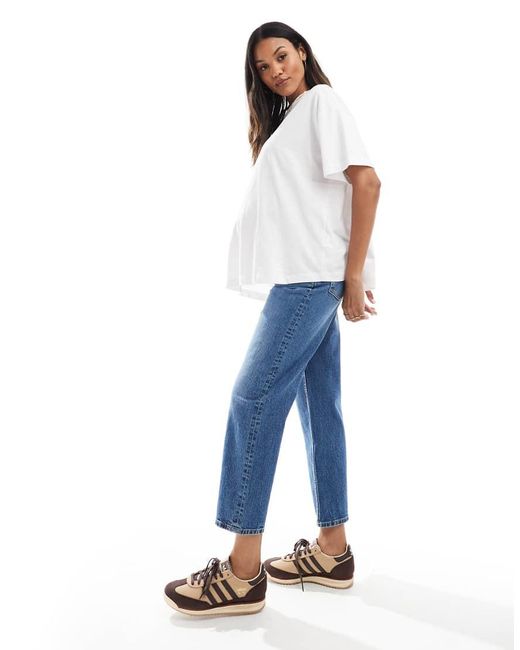 ASOS Blue Asos Design Maternity Comfort Stretch Straight Leg Jeans