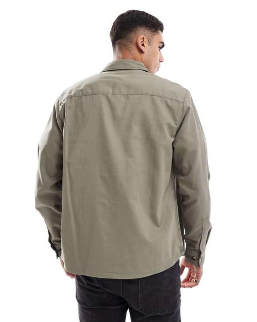 ASOS Green Cotton Overshirt for men