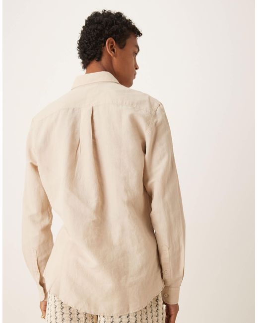 Mango – hochwertiges leinenhemd in White für Herren