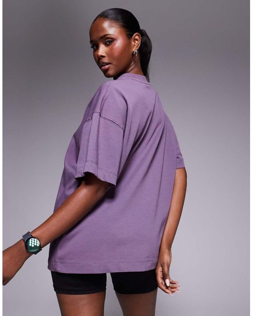 Camiseta Color Brezo Extragrande De Algodón Grueso Con Acabado De Secado Rápido Icon De -Morado 4505 de color Purple