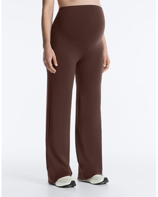 Oysho Brown Maternity Comfortlux Straight-Leg Trousers
