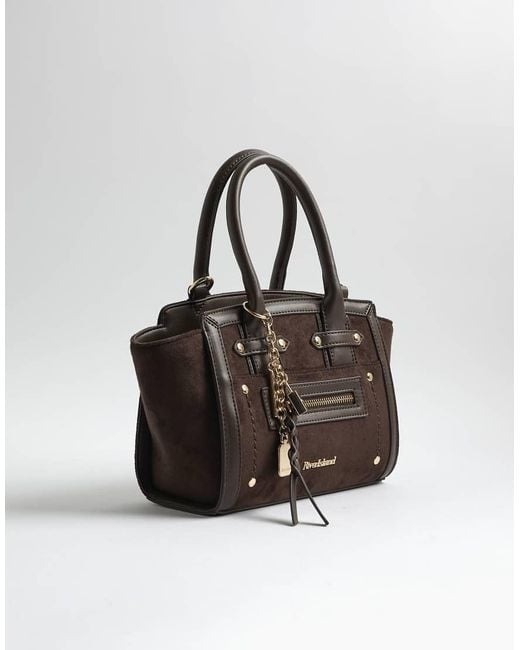 River Island Black Small Winged Panelled Zip Tote Bag