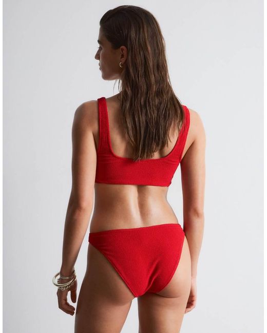 & Other Stories Red Mix And Match Crinkle Bikini Bottom