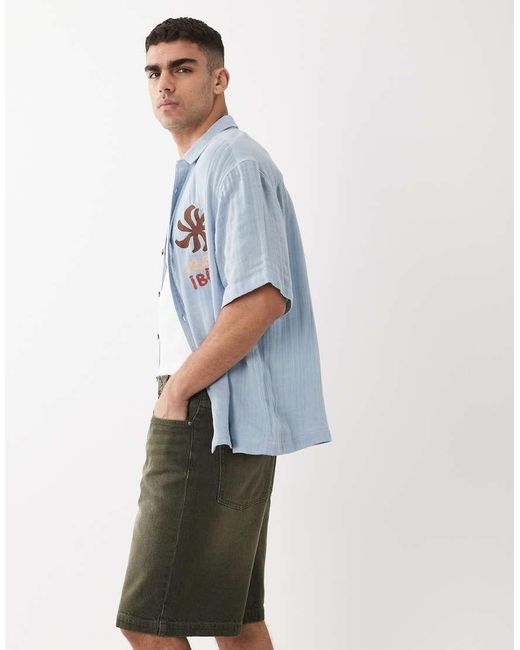 ASOS White Loose Denim Jorts for men