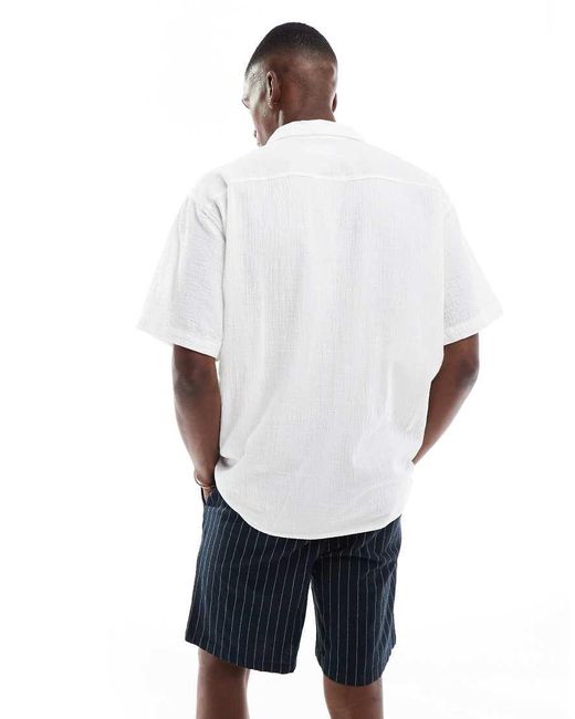 Jack & Jones Overhemd Met Reverskraag En Kreukeltextuur in het White voor heren