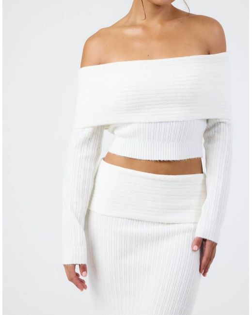 Aria Cove Purple Knitted Low Waist Fold Over Maxi Skirt Co-Ord