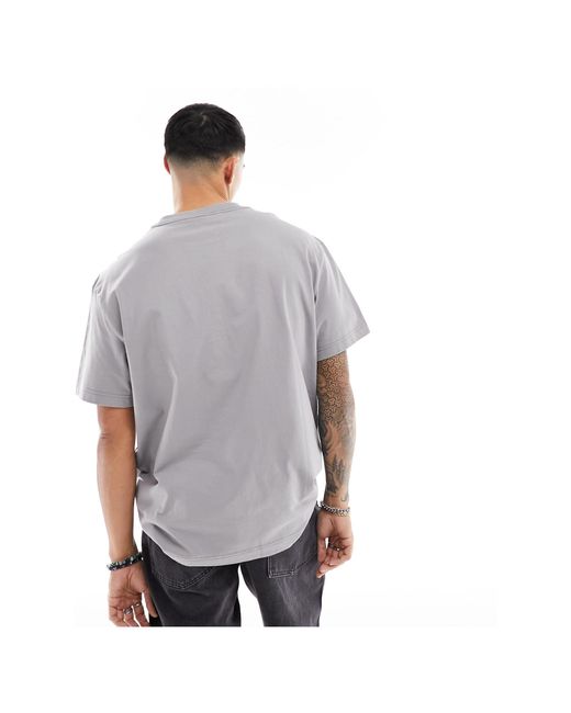 Weekday Gray Oversized T-shirt With Energy Graphic Print for men