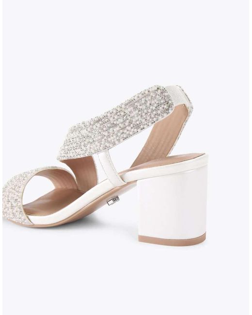 Carvela Kurt Geiger White Gala Block Jewel 60 Casual Heeled Sandals