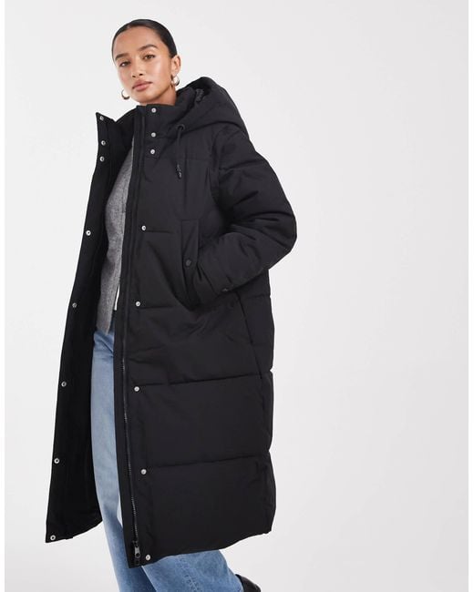 Vero Moda Blue 2 In 1 Longline Puffer Coat With Removeable Sleeves In