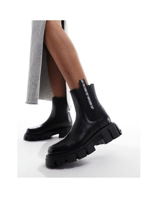 Love Moschino Black Logo Ankle Boots