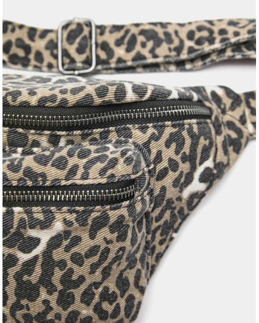 Pull&Bear Gray – gürteltasche mit leopardenmuster