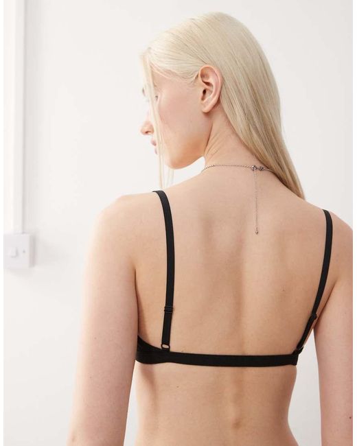 Weekday Black Inez Soft Triangle Bra