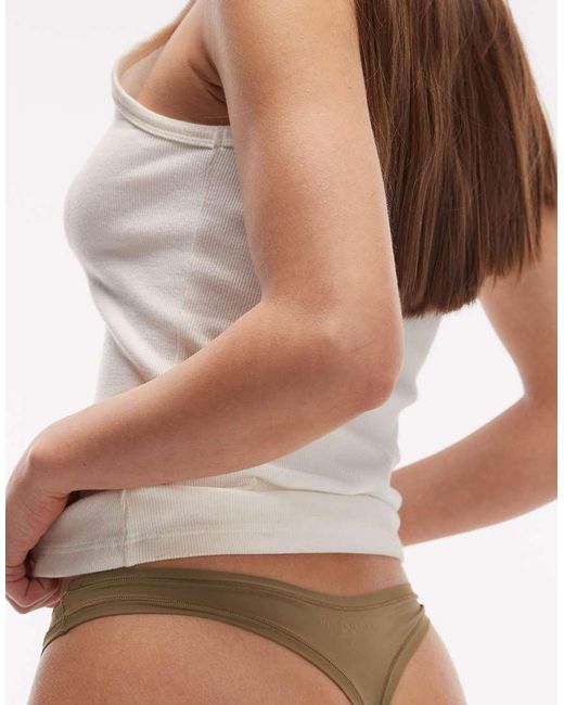 Tommy Hilfiger Green Microfibre Essentials Thong