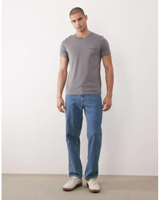 Emporio Armani Blue Bodywear 2 Pack Logo T-shirts for men