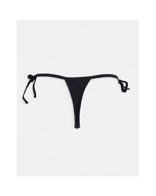 ASOS Cotton Tie Side Thong in Black for Men - Lyst
