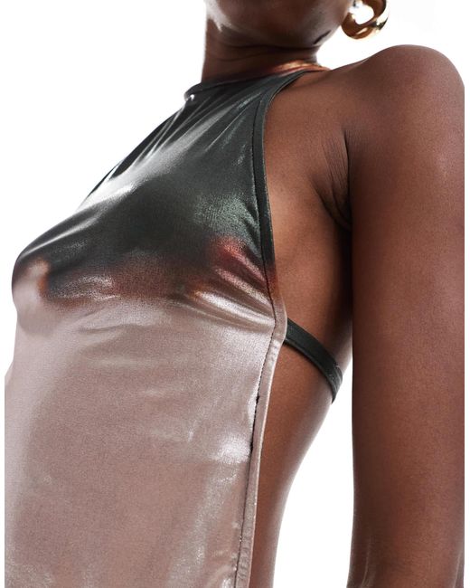 Collusion Multicolor – anschmiegsames, rückenfreies neckholder-oberteil mit farbverlauf