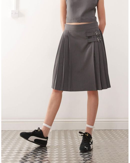 Collusion White Tailored Midi Kilt