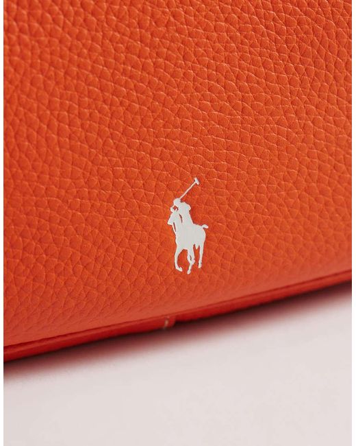 Polo Ralph Lauren Orange Polo Ralph Lauen Polo Play Leather Shoulder Bag