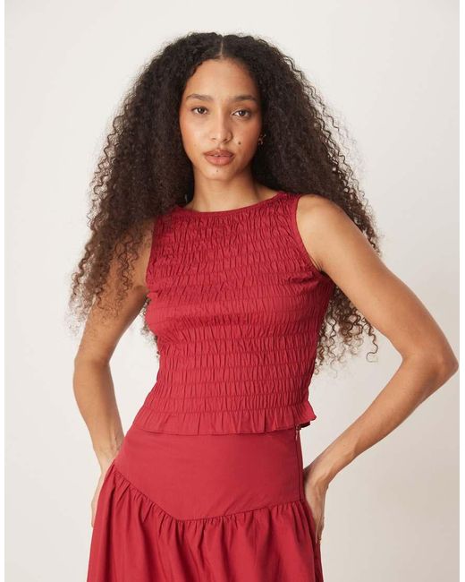 Glamorous Shirred Ruffle Top