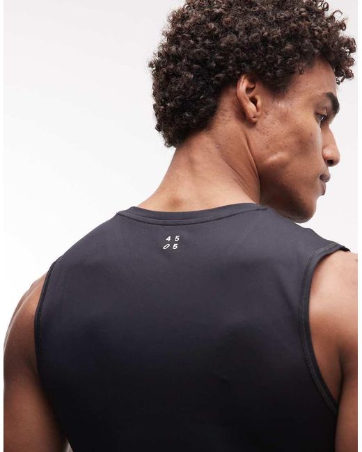 Canotta Da Allenamento Slim Fit Con Dettaglio Sulla Cucitura Laterale Nera di 4505 in Black da Uomo