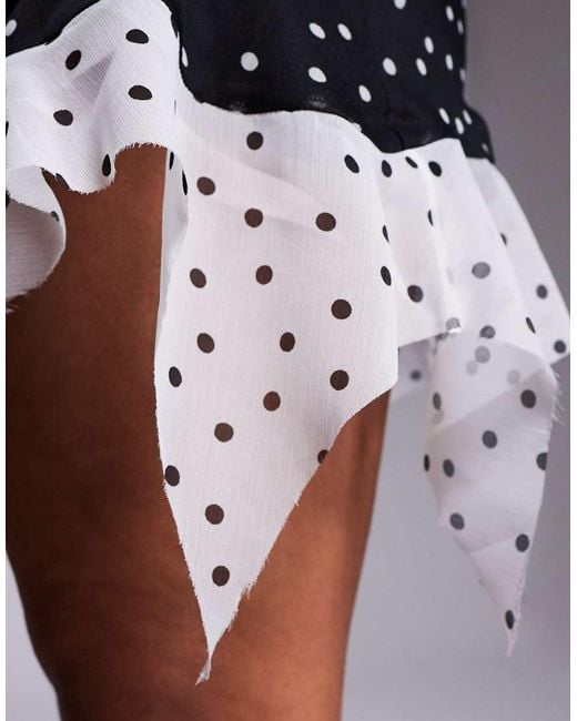 Vestido Corto De Corte Al Bies Con, Cuello Desbocado Y Bajo En Contraste De Asos Design Curve-Negro ASOS de color Black