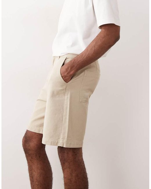 ASOS Natural Mid Length Jort for men