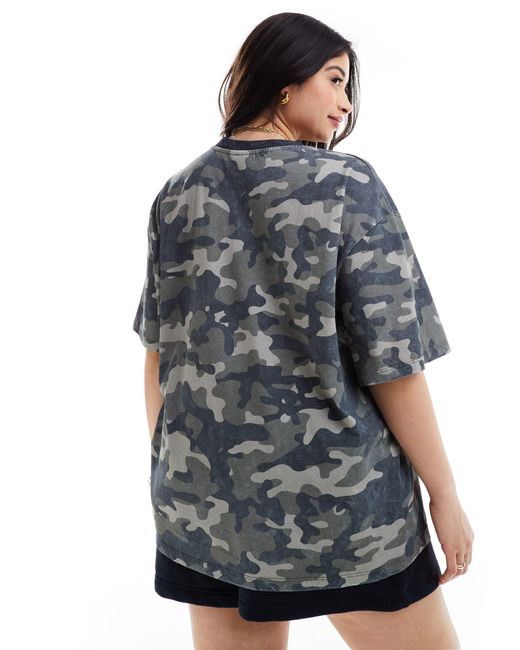 ASOS Gray Asos Design Curve Oversized T-shirt With Graphic