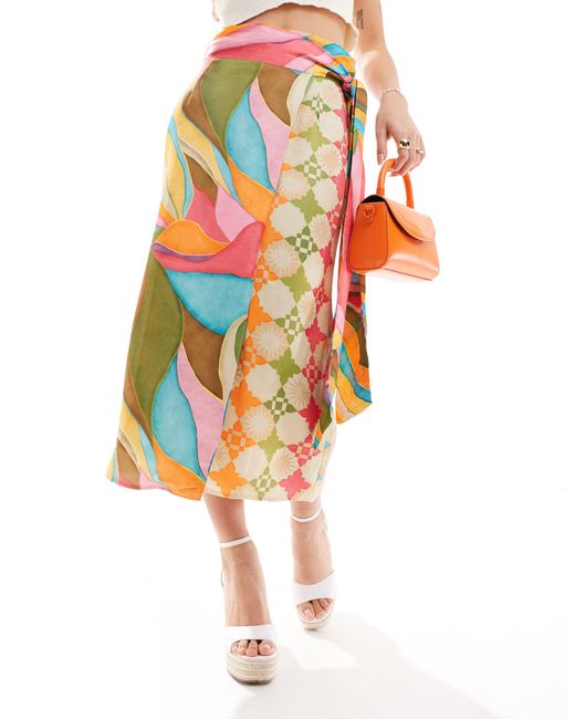 Never Fully Dressed Multicolor – jaspre – midaxi-wickelrock mit abstraktem print