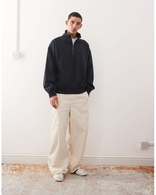 Weekday – kastiges oversize-sweatshirt in Blue für Herren