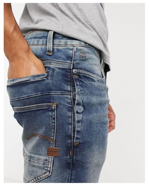 G-Star RAW Denim D-staq 3d Slim Fit Jeans in Mid Wash (Blue) for Men | Lyst  Australia