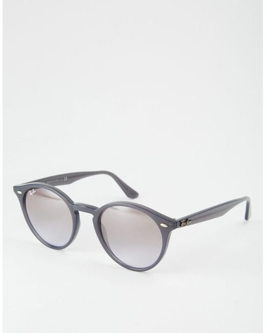 Ray-Ban Metallic – rb2180 – runde sonnenbrille mit verspiegelten gläsern