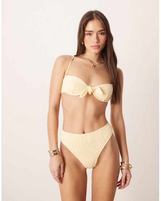 ASOS Natural Kyle Broderie Sao Paolo Underwired Bikini Top