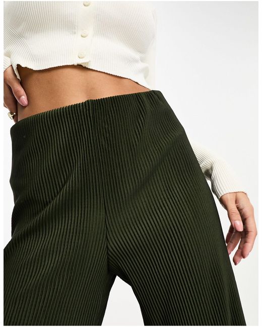 Mango Green High Waist Elasticated Waist Slouchy Trousers