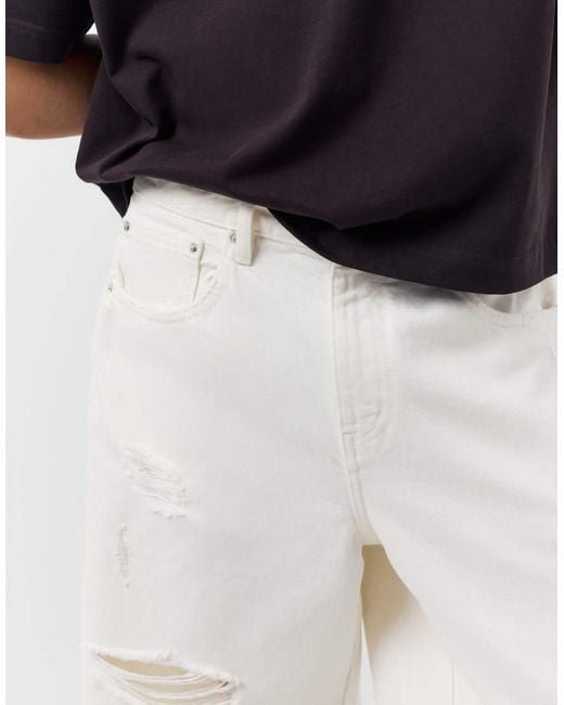 Pull&Bear Blue Straight-leg Denim Bermuda Shorts for men