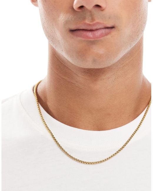 ASOS White Waterproof Stainless Steel Box Chain Necklace for men