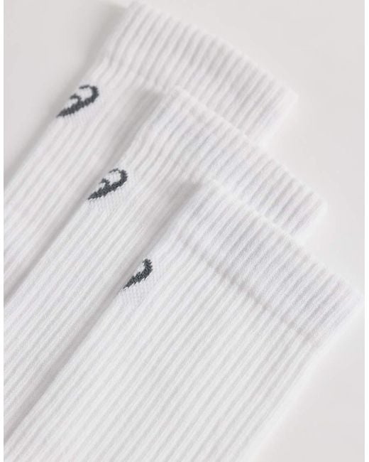Asics White 3 Pack Crew Sock