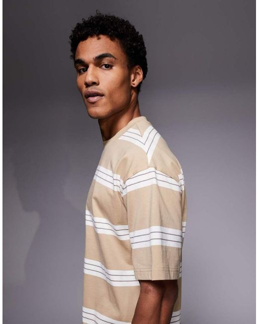 HUGO Gray Nolisto Striped T-shirt for men