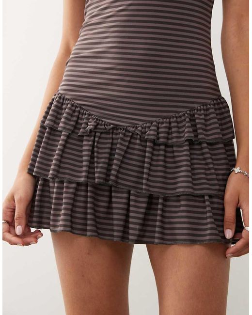 Collusion Natural Ruffle Mini Dress