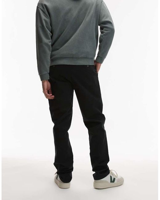 Topman Black Slim Chino Trousers for men
