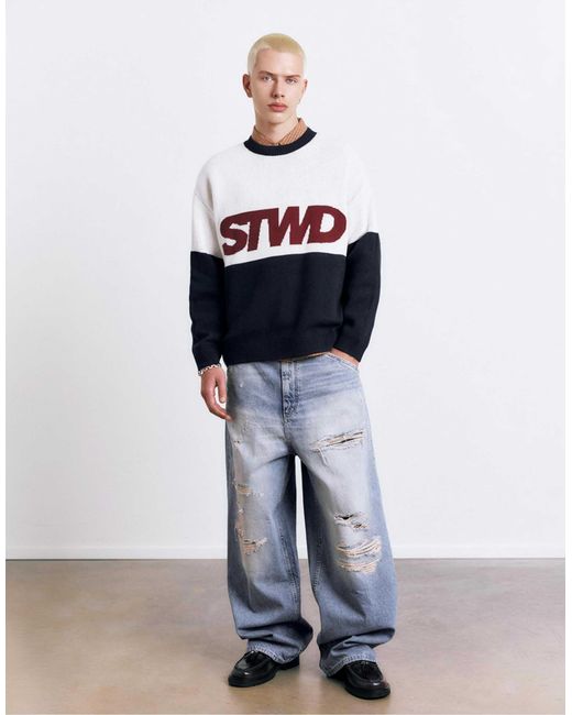 Pull&Bear – stwd – pullover in White für Herren