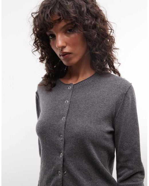 Weekday Gray Wool Blend Fitted Cardigan