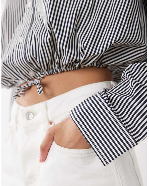 WeWoreWhat Gray Bubble Button Up Poplin Shirt