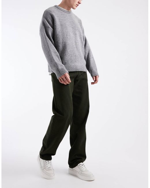 Pantalon baggy avec plis - kaki ASOS pour homme en coloris Black