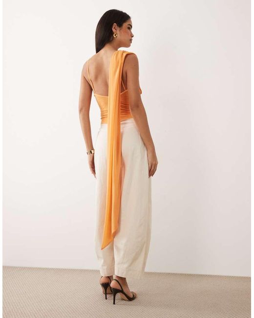 ASOS Orange Stretch Chiffon Scarf Top