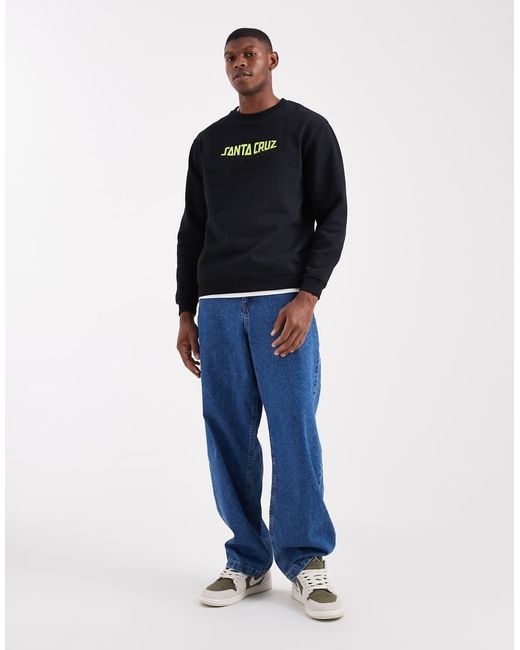 Santa Cruz Blue Crash Dot Logo Sweatshirt With Back Print for men
